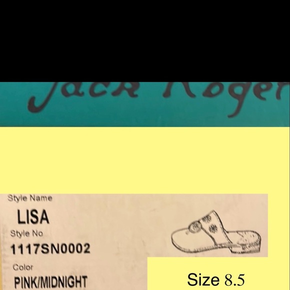 Jack Rogers sandals thongs flip flops Lisa 8.5 leather bright hot pink navy blue - Picture 11 of 15